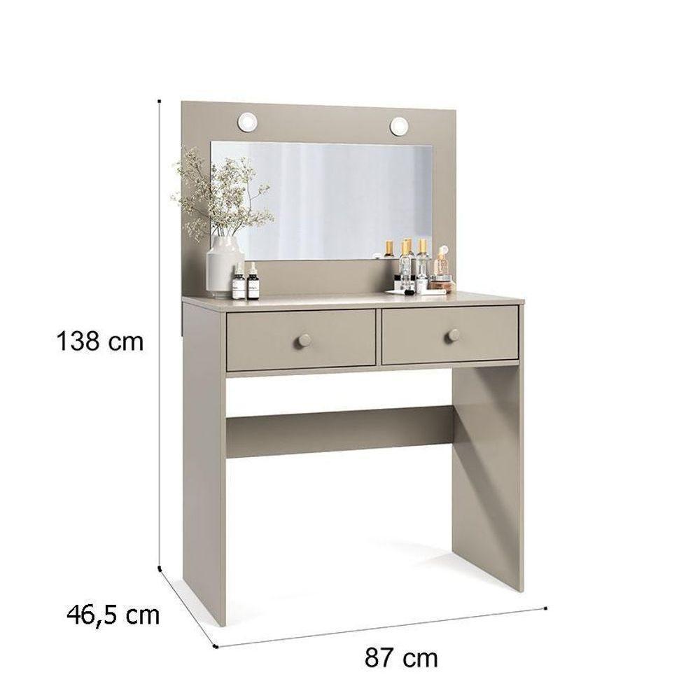 Penteadeira Camarim E Banqueta Maia Com Almofada Mani - Luapa Móveis - 4