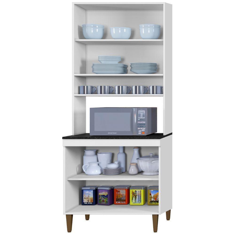 Paneleiro Torre Atenas 4 Portas Branco Kaiki Móveis - 4