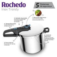 Panela De Pressão Secure Trendy 8L Polida Rochedo - 4