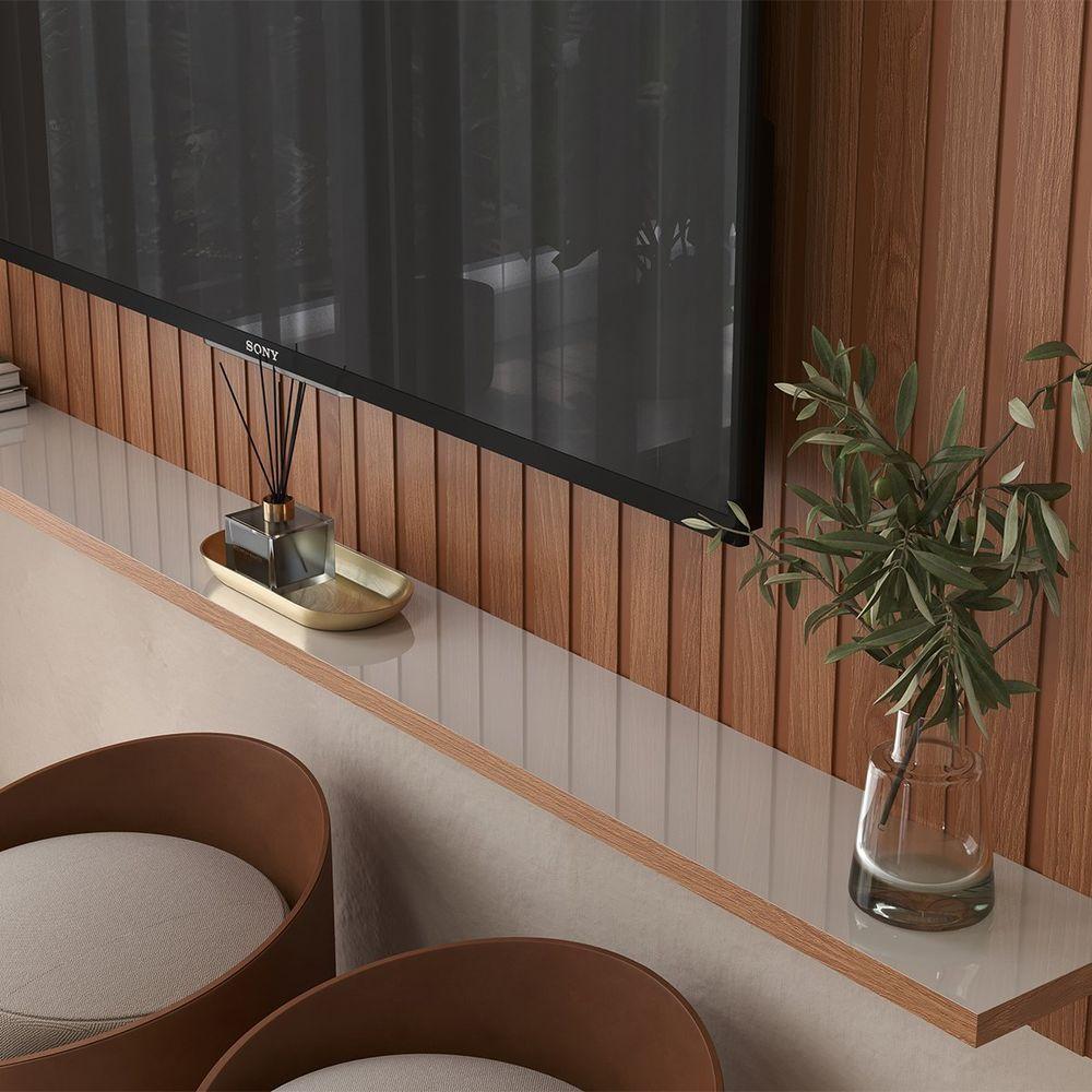 Painel Para Tv De Até 75 Com 1 Prateleira Dalva Off White-jequitiba - 4