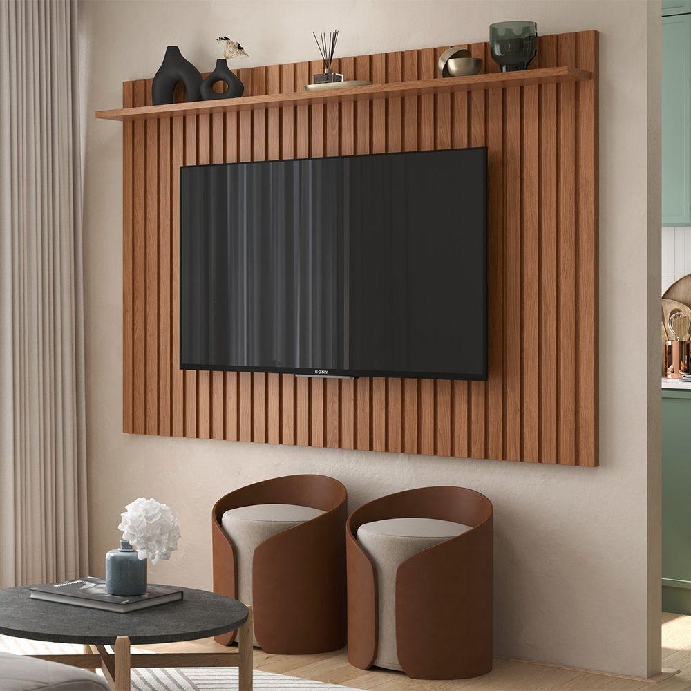 Painel Para Tv De Até 75 Com 1 Prateleira Dalva Off White-jequitiba - 6