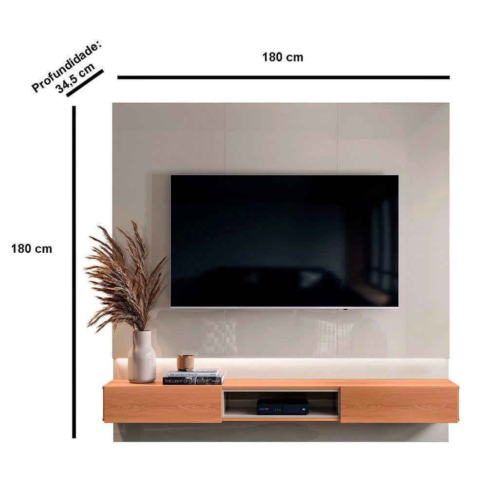 Painel Para Tv De Até 70 2 Gavetas Pietra Off White-jequitiba - 4