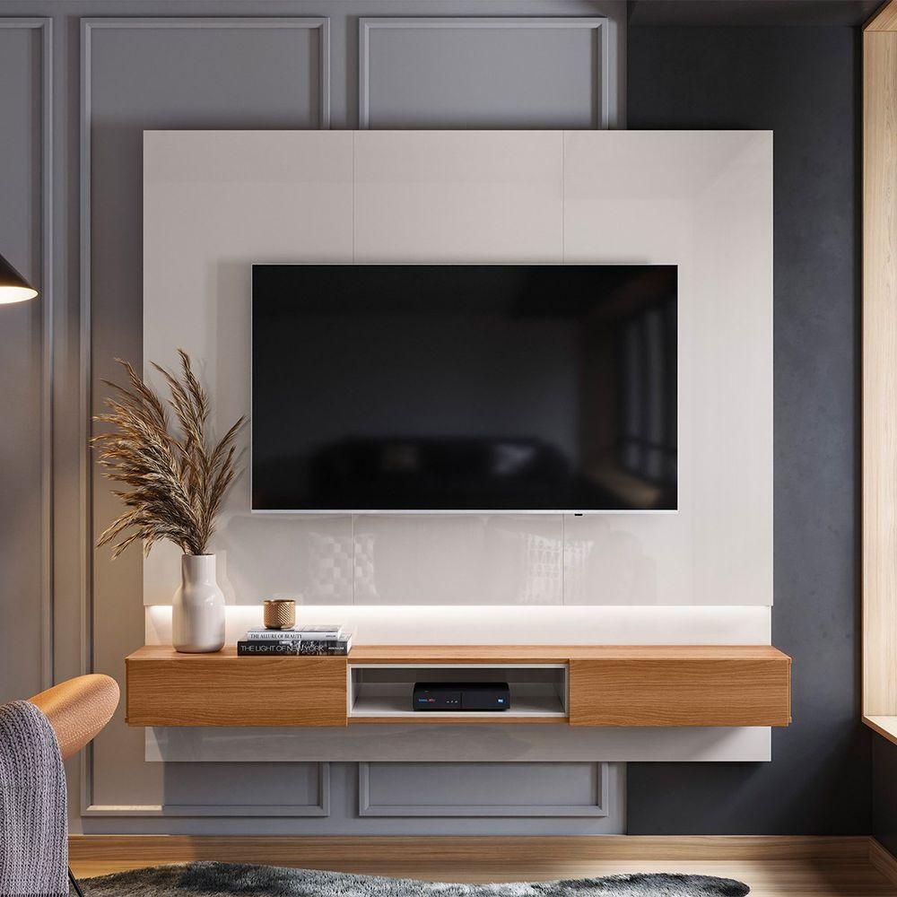 Painel Para Tv De Até 70 2 Gavetas Pietra Off White-jequitiba - 5