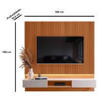 Painel Para Tv De Até 70 2 Gavetas Pietra Jequitibá Ripado 3d-off White - 5