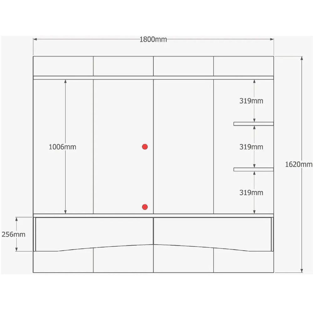 Painel Para Tv De Até 65 2 Gavetas Elise Off White Perolizado-tauari Ripado - 4