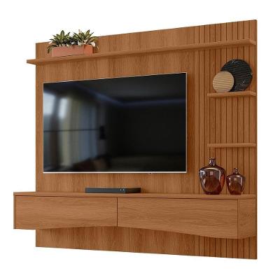 Painel Para Tv De Até 65 2 Gavetas Elise Jequitibá Ripado