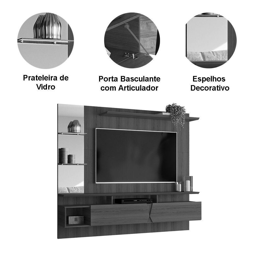 Painel Para Tv De Até 55 2 Portas Illume Off White-damasco - 3