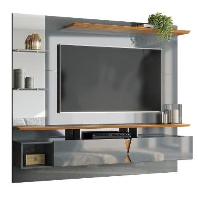 Painel Para Tv De Até 55 2 Portas Illume Cinza Perolizado-tauari Toque Bp