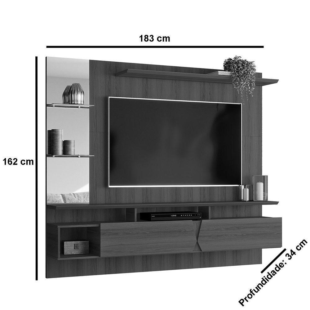 Painel Para Tv De Até 55 2 Portas Illume Jequitiba - 4
