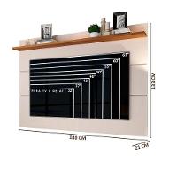 Painel De Parede Para Tv Até 65 Polegadas Off White Freijó - 4
