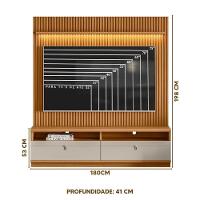 Painel Com Rack Para Tv Até 75 Polegadas Ripado Nature Off White - 3