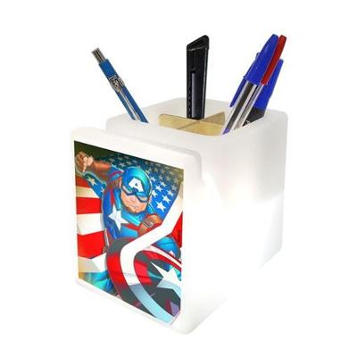 Organizador De Mesa Iluminado Capitão América - Estilo E Praticidade Para Seu Espaço!