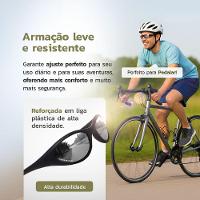 Oculos Esportivo Espelhado Protecao Bike Ciclismo Uv + Case Acetato Qualidade Premium Original Preto - 2