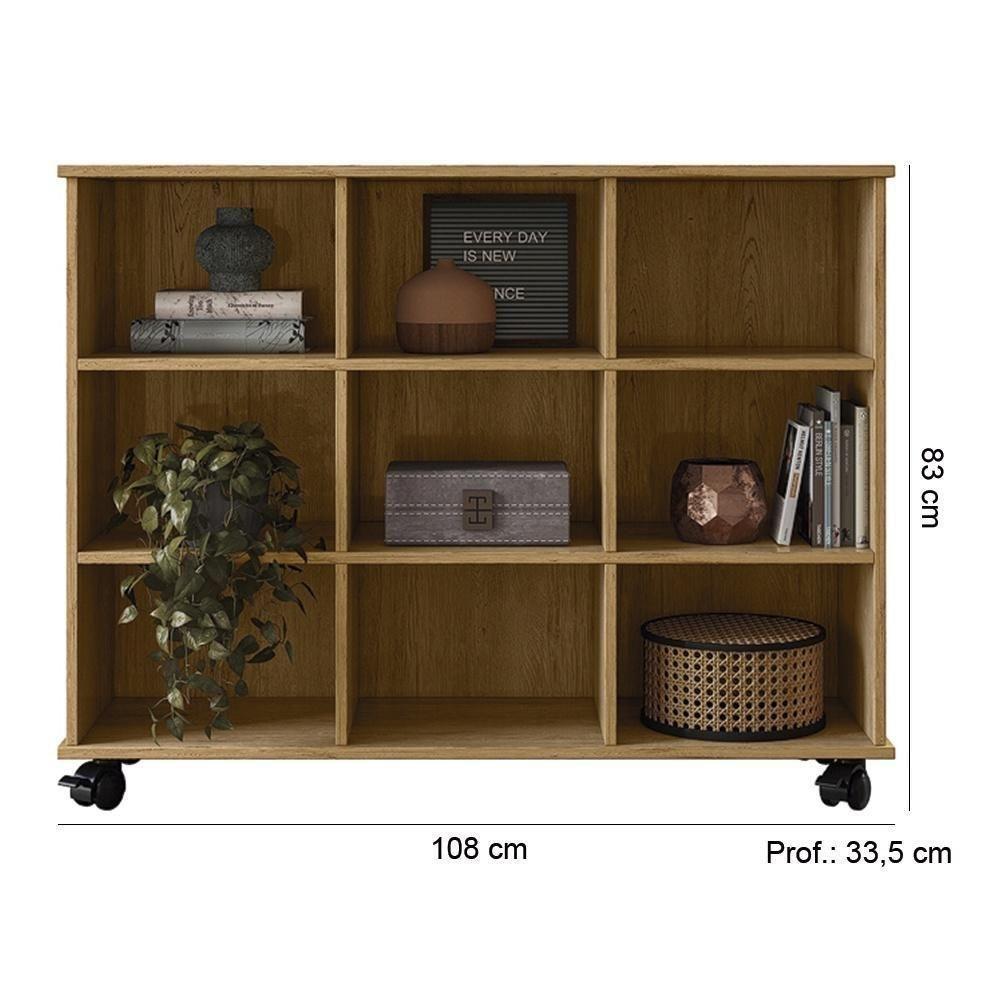 Nicho Organizador De Madeira Freijó Com 9 Espaços E Rodízios Qmovi - 2