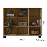 Nicho Organizador De Madeira Freijó Com 9 Espaços E Rodízios Qmovi - 2