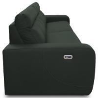 Sofá 4 Lugares Rettrátil Reclinável Elétrico 284cm Mazi L06 Couro Verde Escuro - Lyam Decor - 9