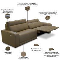 Sofá 4 Lugares Rettrátil Reclinável Elétrico 284cm Mazi L06 Couro Verde Musgo - Lyam Decor - 6