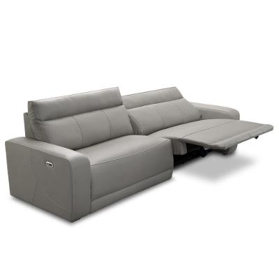 Sofá 4 Lugares Rettrátil Reclinável Elétrico 284cm Mazi L06 Couro Cinza - Lyam Decor