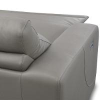 Sofá 4 Lugares Rettrátil Reclinável Elétrico 284cm Mazi L06 Couro Cinza - Lyam Decor - 5