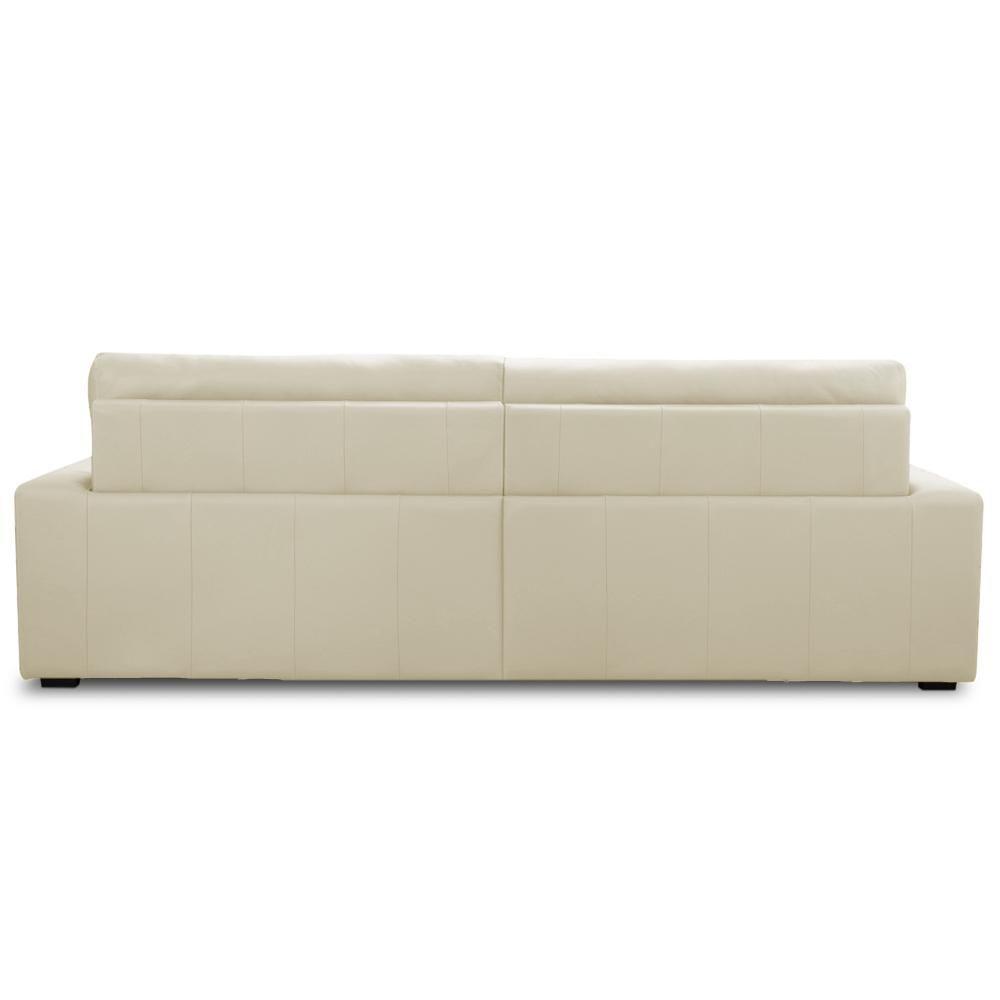 Sofá 4 Lugares Rettrátil Reclinável Elétrico 284cm Mazi L06 Couro Off White - Lyam Decor - 5