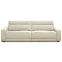 Sofá 3 Lugares Rettrátil Reclinável Elétrico 254cm Mazi L06 Couro Off White - Lyam Decor - 3