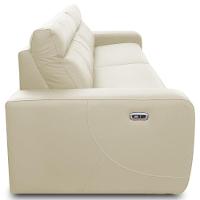 Sofá 3 Lugares Rettrátil Reclinável Elétrico 254cm Mazi L06 Couro Off White - Lyam Decor - 8