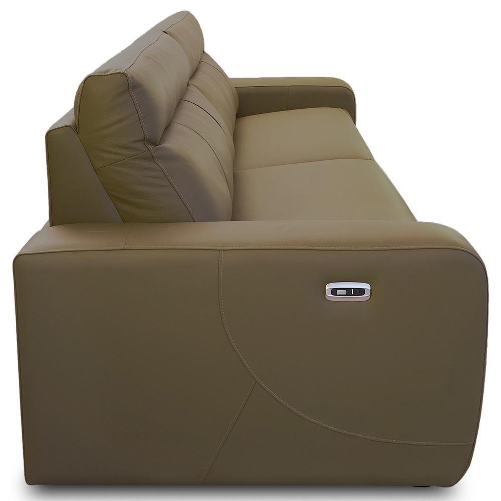 Sofá 3 Lugares Rettrátil Reclinável Elétrico 254cm Mazi L06 Couro Verde Musgo - Lyam Decor - 8