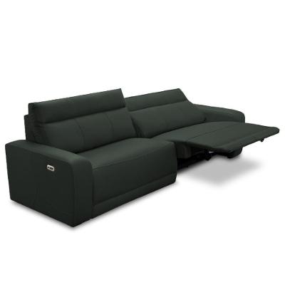 Sofá 3 Lugares Rettrátil Reclinável Elétrico 254cm Mazi L06 Couro Verde Escuro - Lyam Decor