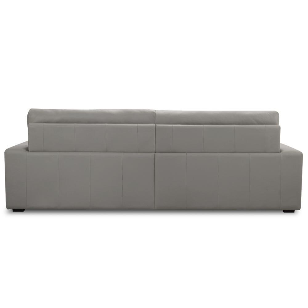 Sofá 3 Lugares Rettrátil Reclinável Elétrico 254cm Mazi L06 Couro Cinza - Lyam Decor - 5