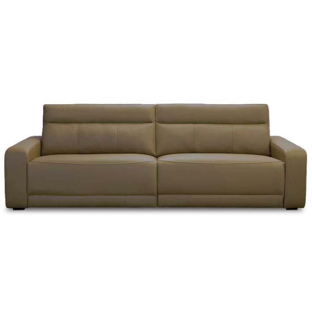 Sofá 3 Lugares Rettrátil Reclinável Elétrico 224cm Mazi L06 Couro Verde Musgo - Lyam Decor - 3