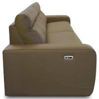 Sofá 3 Lugares Rettrátil Reclinável Elétrico 224cm Mazi L06 Couro Verde Musgo - Lyam Decor - 8