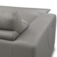 Sofá 3 Lugares Rettrátil Reclinável Elétrico 224cm Mazi L06 Couro Cinza - Lyam Decor - 6