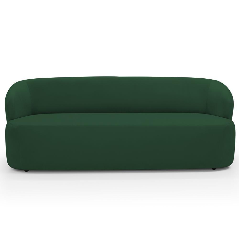 Sofá 3 Lugares Orgânico Para Sala De Estar Living 205cm Heidy F04 Veludo Verde - Lyam Decor - 3