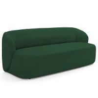 Sofá 3 Lugares Orgânico Para Sala De Estar Living 205cm Heidy F04 Veludo Verde - Lyam Decor - 1