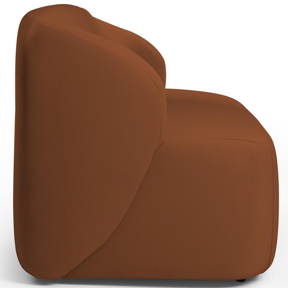 Sofá 3 Lugares Orgânico Para Sala De Estar Living 205cm Heidy F04 Veludo Telha - Lyam Decor - 6