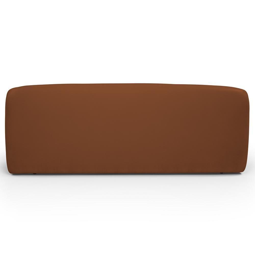 Sofá 3 Lugares Orgânico Para Sala De Estar Living 205cm Heidy F04 Veludo Telha - Lyam Decor - 8