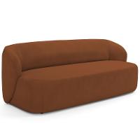 Sofá 3 Lugares Orgânico Para Sala De Estar Living 205cm Heidy F04 Veludo Telha - Lyam Decor - 1