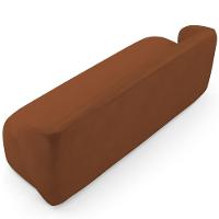 Sofá 3 Lugares Orgânico Para Sala De Estar Living 205cm Heidy F04 Veludo Telha - Lyam Decor - 7