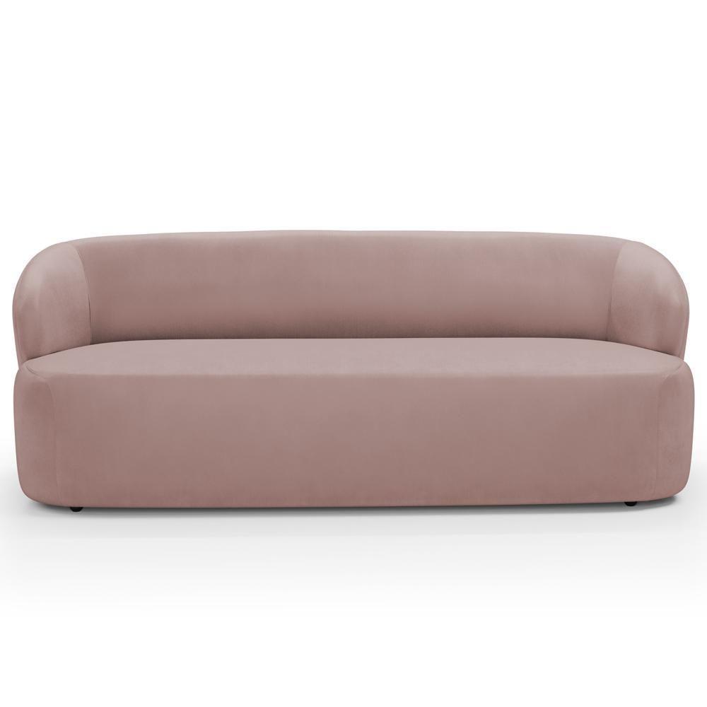 Sofá 3 Lugares Orgânico Para Sala De Estar Living 205cm Heidy F04 Veludo Rosê - Lyam Decor - 3