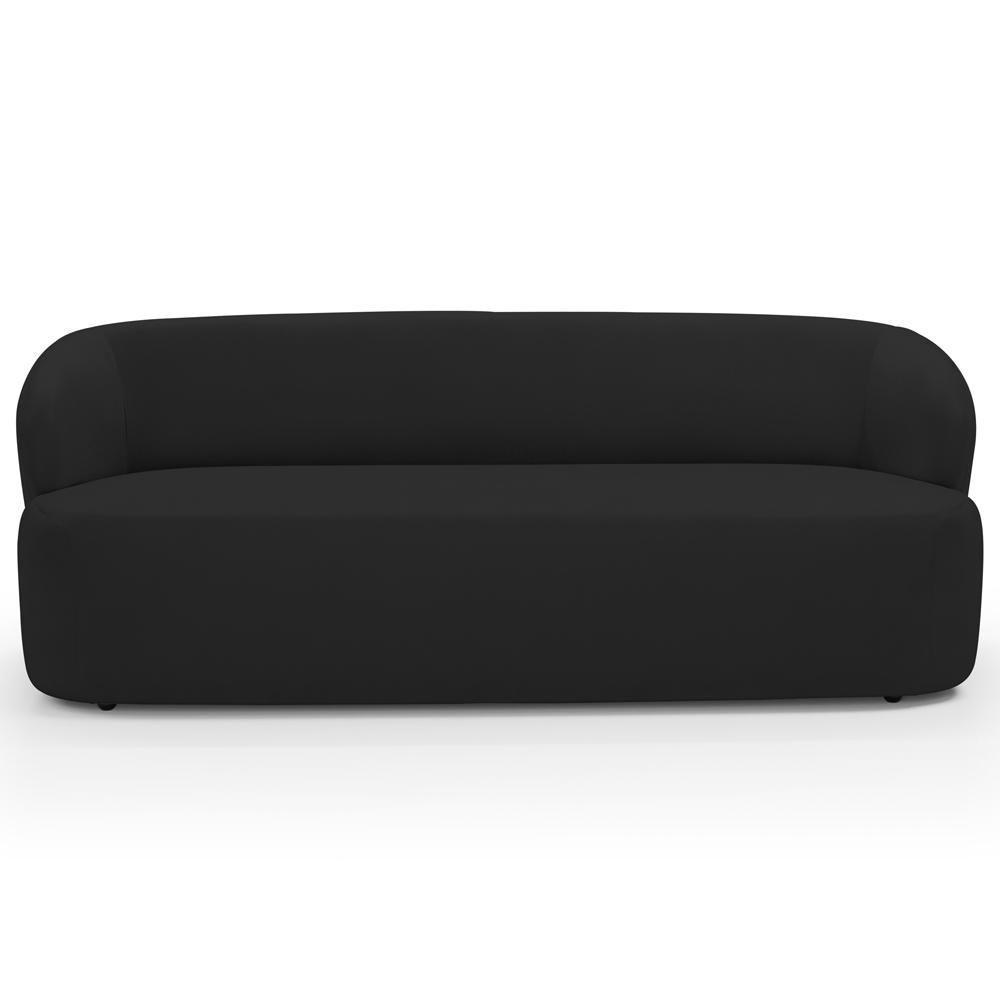 Sofá 3 Lugares Orgânico Para Sala De Estar Living 205cm Heidy F04 Veludo Preto - Lyam Decor - 3