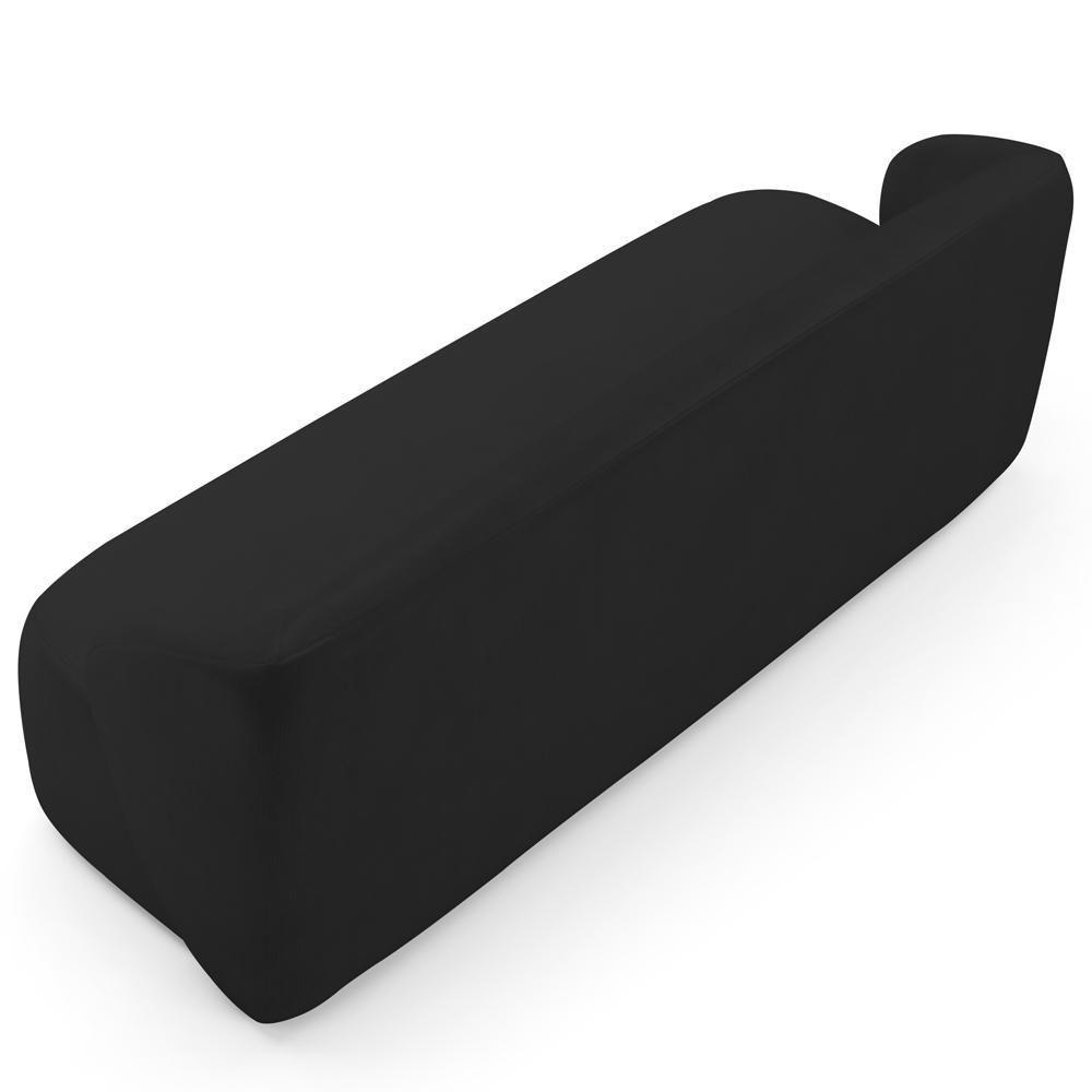 Sofá 3 Lugares Orgânico Para Sala De Estar Living 205cm Heidy F04 Veludo Preto - Lyam Decor - 6