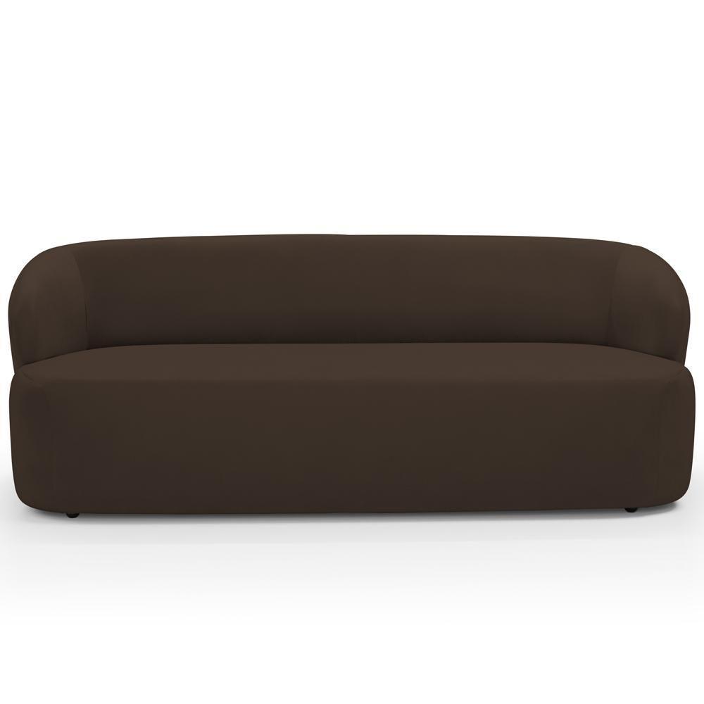 Sofá 3 Lugares Orgânico Para Sala De Estar Living 205cm Heidy F04 Veludo Marrom - Lyam Decor - 3