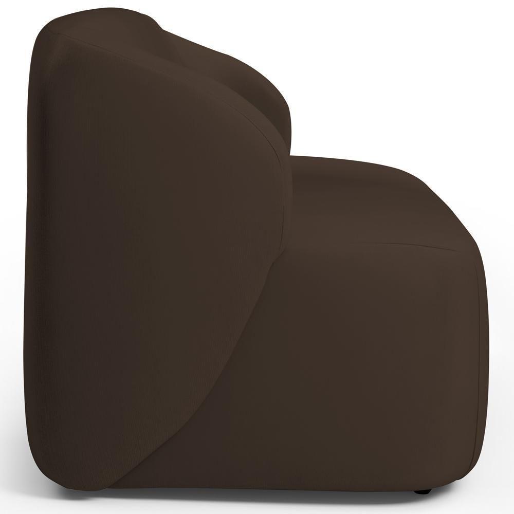 Sofá 3 Lugares Orgânico Para Sala De Estar Living 205cm Heidy F04 Veludo Marrom - Lyam Decor - 6