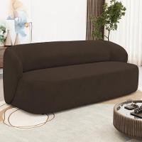 Sofá 3 Lugares Orgânico Para Sala De Estar Living 205cm Heidy F04 Veludo Marrom - Lyam Decor - 2