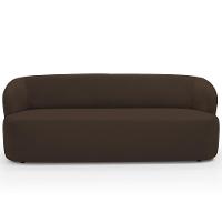 Sofá 3 Lugares Orgânico Para Sala De Estar Living 205cm Heidy F04 Veludo Marrom - Lyam Decor - 3