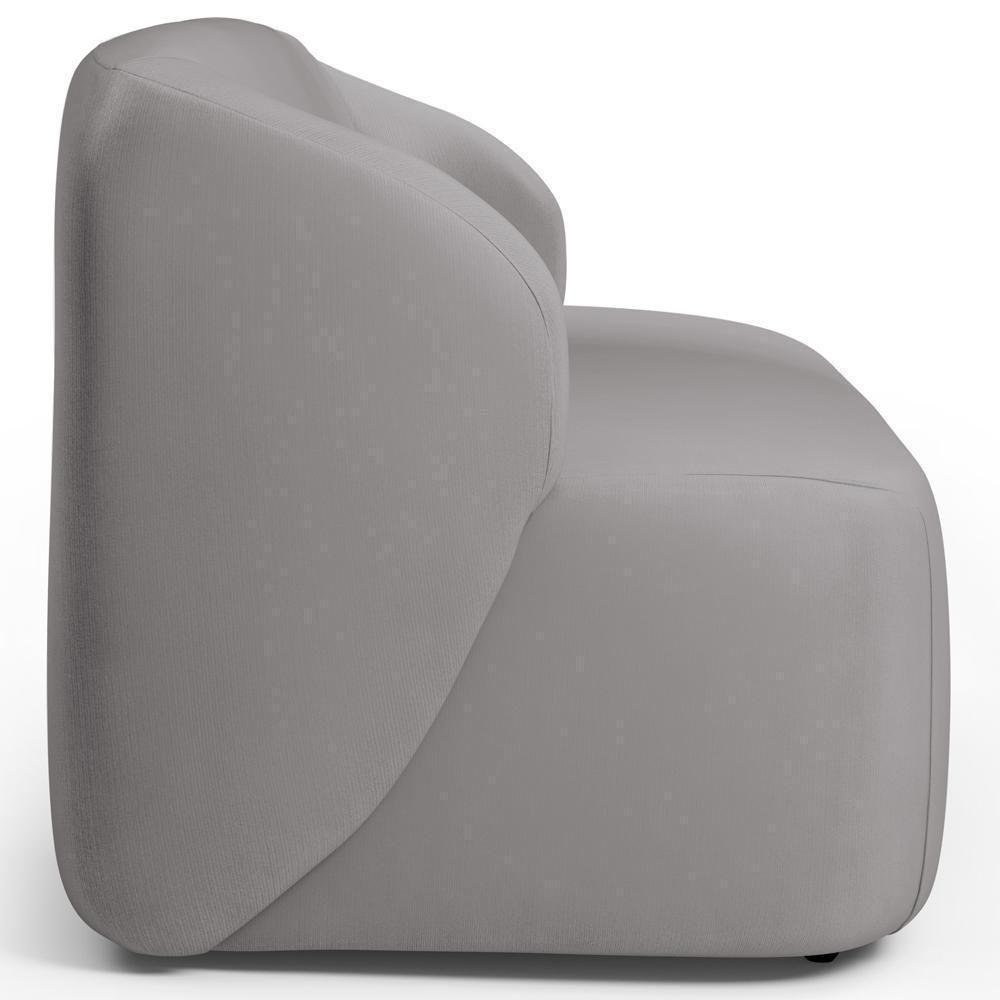 Sofá 3 Lugares Orgânico Para Sala De Estar Living 205cm Heidy F04 Veludo Cinza - Lyam Decor - 6