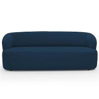 Sofá 3 Lugares Orgânico Para Sala De Estar Living 205cm Heidy F04 Veludo Azul - Lyam Decor - 3