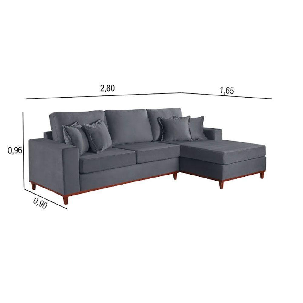 Sofa Martins M-187 Canto - V-211 Grafite - 3