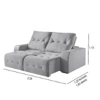 Sofa Martins M-185 02 Md.90 - V-211 Cinza - 3