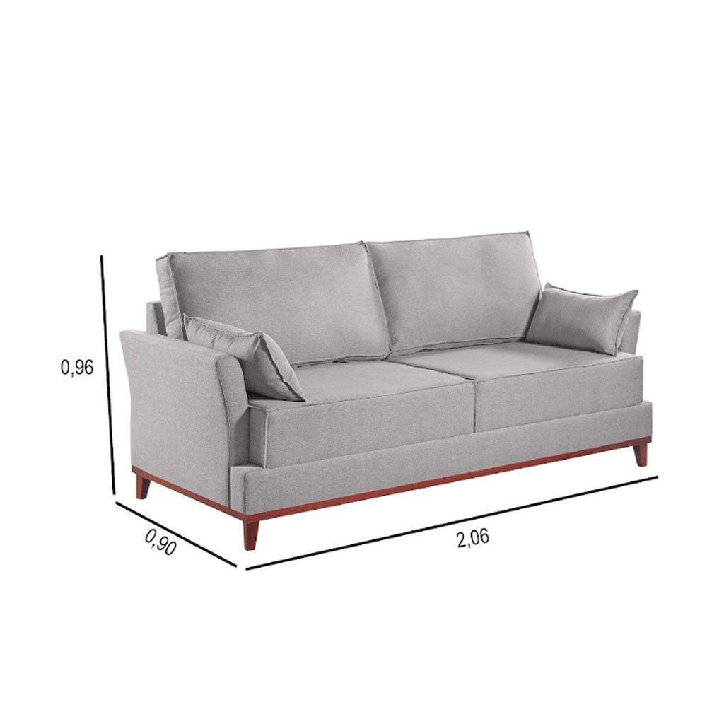 Sofa Living Martins M-189 - B-330 Linho Cinza - 3